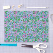 Preppy Palm Beach Print Roze en groene bloemen Tissuepapier (Craft)
