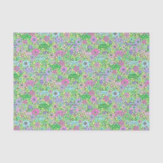 Preppy Palm Beach Print Roze en groene kamelen Tissuepapier (Voorkant)