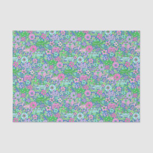 Preppy Palm Beach Print Roze en groene kamelen Tissuepapier (Voorkant)