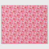 Preppy Palm Beach Print Roze en rode bloemen Cadeaupapier (Vlak)
