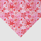 Preppy Palm Beach Print Roze en rode bloemen Tissuepapier (Detail)