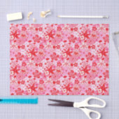 Preppy Palm Beach Print Roze en rode bloemen Tissuepapier (Craft)