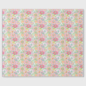 Preppy Palm Beach Print roze & gele bloemen Cadeaupapier (Vlak)
