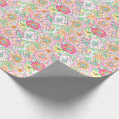 Preppy Palm Beach Print roze & gele bloemen Cadeaupapier (Hoek)