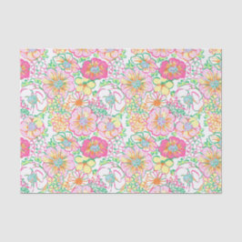 Preppy Palm Beach Print roze & gele bloemen Tissuepapier
