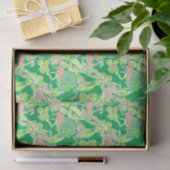 Preppy Palm Beach Print Roze & Groene Flamingo's Tissuepapier (Geschenk)