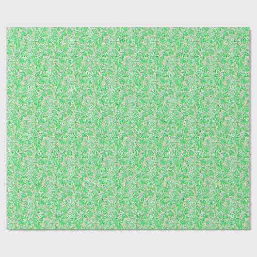 Preppy Palm Beach Print roze & groene zeeschelpen Cadeaupapier (Vlak)