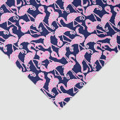 Preppy Palm Beach Print Roze & Navy Flamingo's Tissuepapier (Detail)