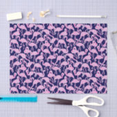 Preppy Palm Beach Print Roze & Navy Flamingo's Tissuepapier (Craft)
