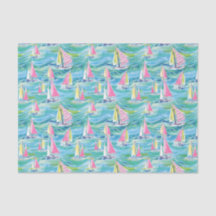 Preppy Palm Beach Print Roze zeilboten