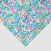 Preppy Palm Beach Print Roze zeilboten Tissuepapier (Detail)