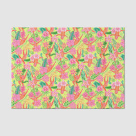 Preppy Palm Beach Print Schattigee orang-oetans Tissuepapier