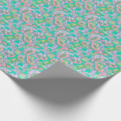 Preppy Palm Beach Print tijgers en papaja's Cadeaupapier (Hoek)