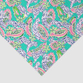 Preppy Palm Beach Print tijgers en papaja's Tissuepapier (Detail)