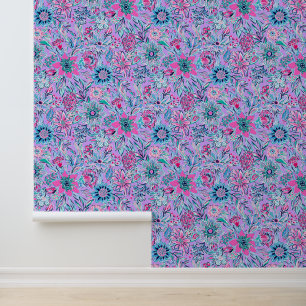 Preppy Palm Beach Roze & Lavendel Bloemen Behang