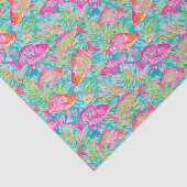 Preppy Palm Beach Tropisch vispatroon Tissuepapier (Detail)