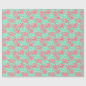 Preppy Palm Beach tropische bloemen patroon Cadeaupapier (Vlak)