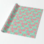 Preppy Palm Beach tropische bloemen patroon Cadeaupapier (Uitgerold)