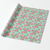 Preppy Palm Beach tropische bloemen patroon Cadeaupapier (Uitgerold)