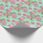 Preppy Palm Beach tropische bloemen patroon Cadeaupapier (Hoek)