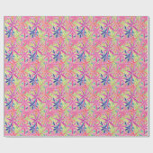 Preppy Palm Beach tropische bloemen patroon Cadeaupapier (Vlak)
