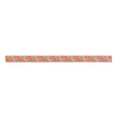Preppy Palm Beach tropische bloemen patroon Grosgrain Lint (Voorkant)