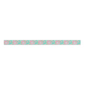 Preppy Palm Beach tropische bloemen patroon Grosgrain Lint (Voorkant)