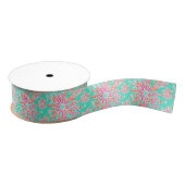 Preppy Palm Beach tropische bloemen patroon Grosgrain Lint (Spoel)