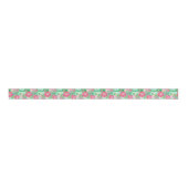 Preppy Palm Beach tropische bloemen patroon Grosgrain Lint (Voorkant)