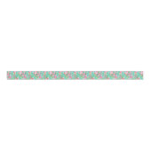 Preppy Palm Beach tropische bloemen patroon Grosgrain Lint (Voorkant)
