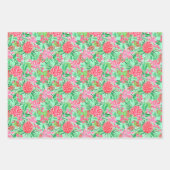 Preppy Palm Beach tropische bloemen patroon Inpakpapier Vel (Voorkant 3)