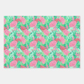 Preppy Palm Beach tropische bloemen patroon Inpakpapier Vel (Voorkant 2)