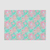 Preppy Palm Beach tropische bloemen patroon Tissuepapier (Voorkant)