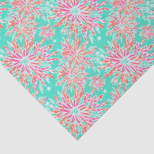 Preppy Palm Beach tropische bloemen patroon Tissuepapier (Detail)