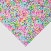 Preppy Palm Beach tropische bloemen patroon Tissuepapier (Detail)