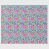 Preppy Palm Beach tropische schildpadden patroon Cadeaupapier (Vlak)