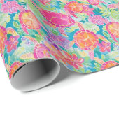 Preppy Palm Beach tropische schildpadden patroon Cadeaupapier (Rol Hoek)