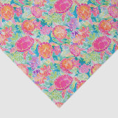 Preppy Palm Beach tropische schildpadden patroon Tissuepapier (Detail)