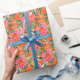 Preppy Palm Beach Tropische Sinaasappels Patroon Cadeaupapier