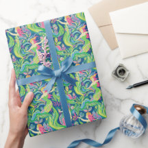 Preppy Palm Beach tropische zeemeerminnen patroon