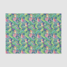 Preppy Palm Beach tropische zeemeerminnen patroon