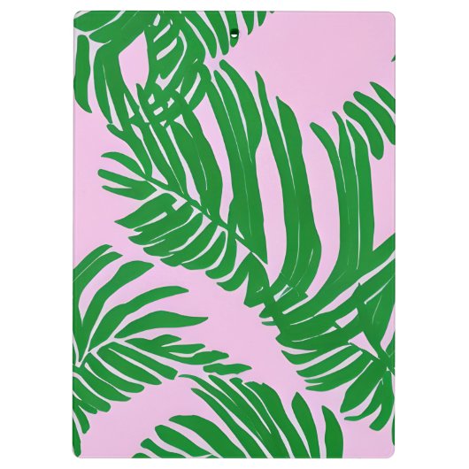 Preppy Palm blaast roze en groen Klembord (Achterkant)
