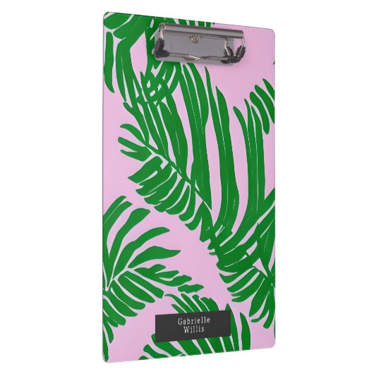 Preppy Palm blaast roze en groen Klembord (Rechts)