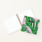 Preppy Palm blaast roze en groen Notitieboek (Binnen)
