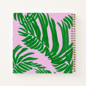 Preppy Palm blaast roze en groen Notitieboek (Achterkant)