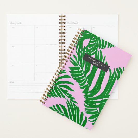 Preppy Palm blaast roze en groen Planner (Display)