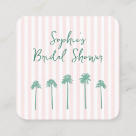 Preppy Palm Springs Bruiloft QR Code RSVP Informatiekaartje