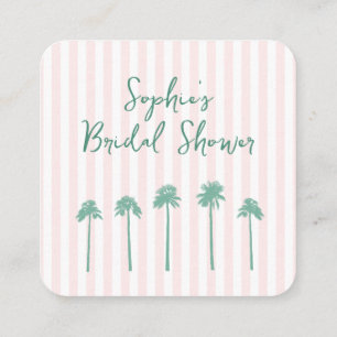 Preppy Palm Springs Bruiloft QR Code RSVP Informatiekaartje