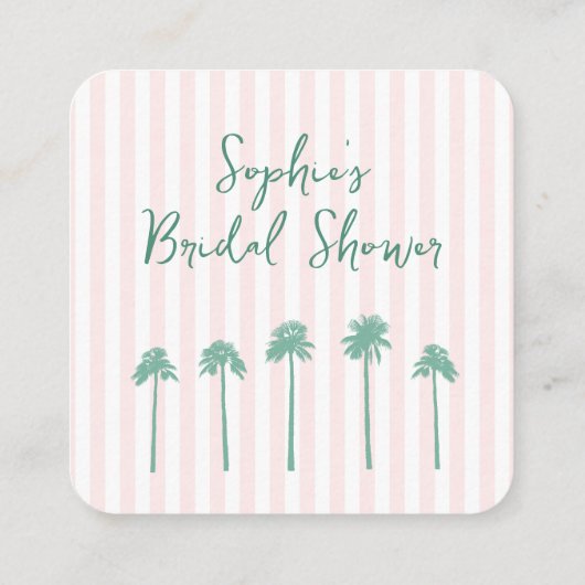 Preppy Palm Springs Bruiloft QR Code RSVP Informatiekaartje (Achterkant)