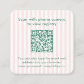 Preppy Palm Springs Bruiloft QR Code RSVP Informatiekaartje (Voorkant)